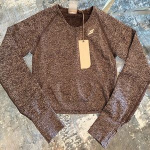 NWT Air Seamless Cropped Longsleeve - Charcoal XS